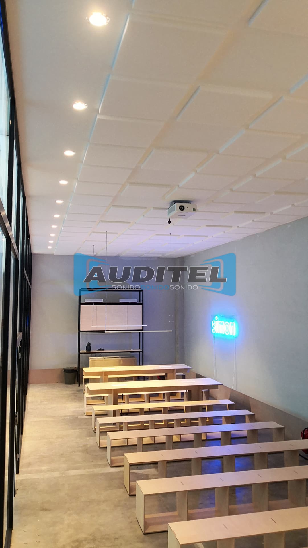 Trabajos de absorción acústica de Auditel Sonido